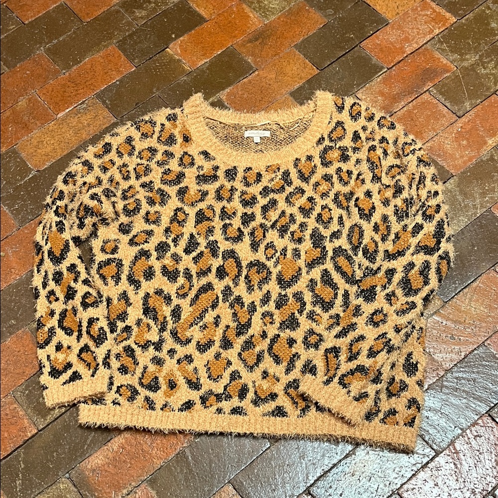 WOMEN 1X SWEATER pullover /eyelash Wonderly animal print/2057